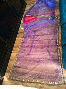 Stunning handwork Net lehanga Saree