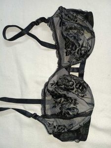 Black Lace Floral Bra