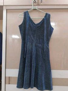 Glossy Indigo Cocktail Dress