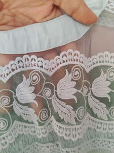 party wear Mint Lace Detail Blouse