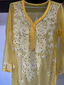 Yellow Embroidered Kurta