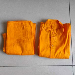 Boy's Orange Kurta Set