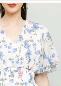 Women Chic Floral Print High-Low Dress