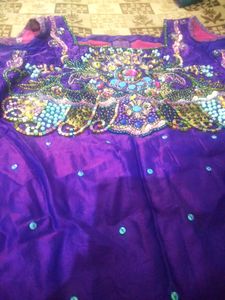 Embroidered Satin Pant Kurta Set For 5-9 Years