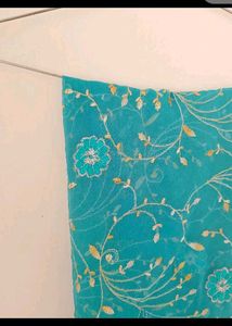 Stunning Teal Embroidered georgette Dupatta