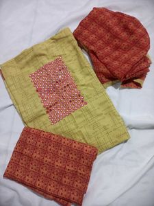 Mirror Work 3 Pc Unstitched Churidar Material