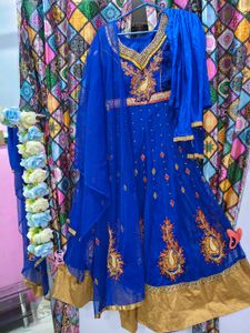 Stunning Blue Embroidered Kurta Set