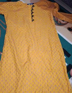 Yellow Textured Kurta