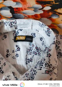 kids  White Floral Print Short Sleeve Shirt