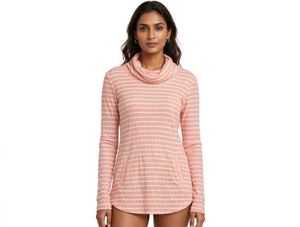 Cozy Striped Cowl Neck Top