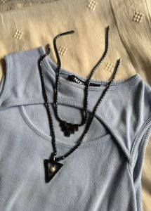 Metallic beaded necklace
