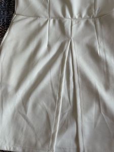 SSS White Strapless Pleated Mini Dress