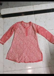 Pink Chikankari Kurta