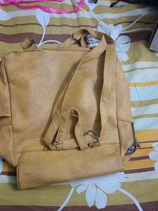 Stylish Yellow Leather Hobo Bag