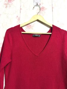 Mango Red Knit Sweater