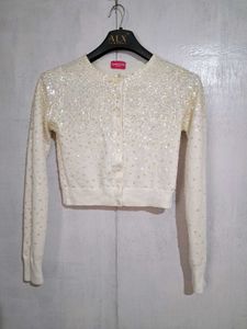 Beaded Cropped Cardigan