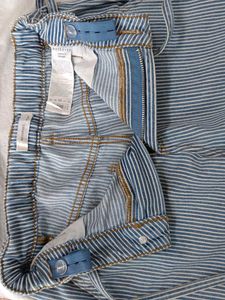 Striped Wide-Leg Jeans