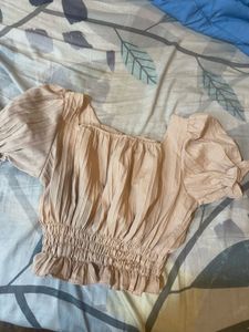 Chic Puff Sleeve Square Neck Crop Top