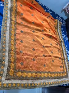 Partywear Orange saree with blouse