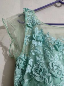 Beautiful Teal Embellished Gown