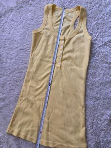 Butter Yellow Henley Tank Top