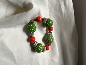 Boho Beaded Handmade Clay Bracelet ✨🌱💚