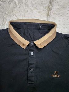 Fendi Black Polo T-Shirt