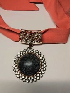 Elegant multi purpose Brooch with Black Stone &amp; Cr