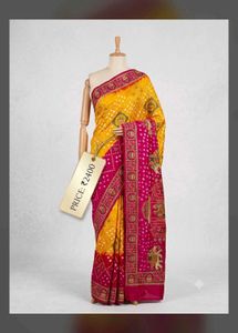 New Vibrant  jaipuri print saree with embroidery