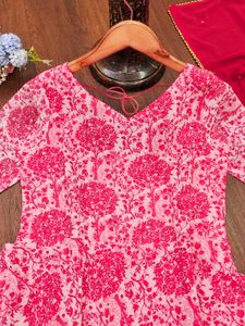 Beautiful Flower Gown with Dupatta