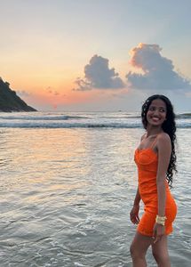 Vibrant Orange Lace Mini Dress