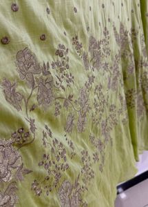 Lime Green Embroidered Ethnic Gown bust 46