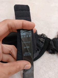 Black Lace Trim Bra