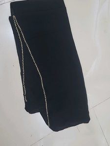 Elegant Black Scaff with Embellished Border