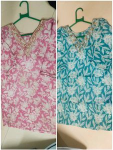 Floral Print Kurtas - Set of 2