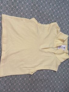 Sleeveless Yellow Polo top