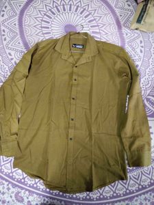 Men's Khaki Button-Up Shirt