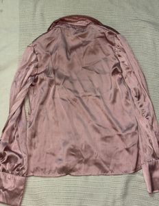 Pink Satin Button-Down