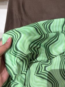 Green Swirl Print Bodycon Dress