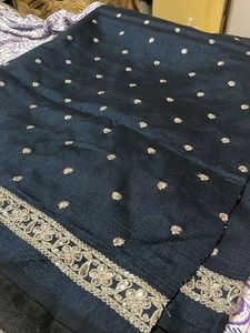navy blue Embellished fabric