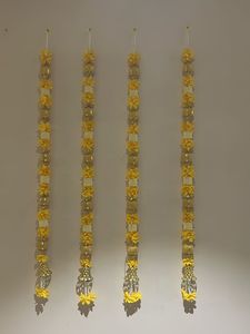 Elegant Yellow Floral Garlands (Set of 4)