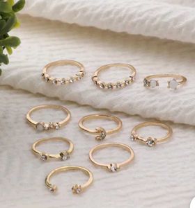 Sparkling Stone Stacking Rings Set❤️
