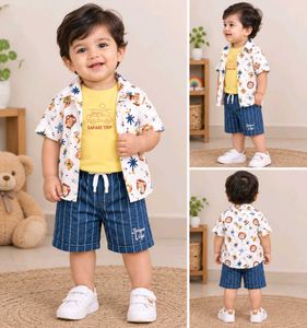 Cute Cartoon Animal Print Shorts Set