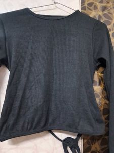 Chic Black Tie Backless Top