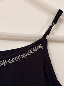 Elegant Black Slip style kurta and pant set