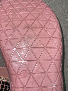 Sparkling Pink Flat Sandals