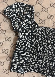 Cute Floral Ruched Crop Top