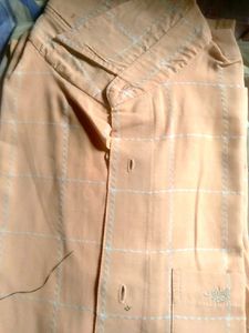 Peach Checkered Men's Shirt