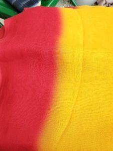 red and yellow saree