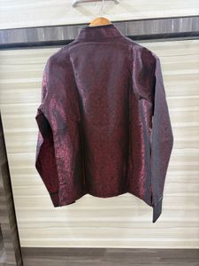 Stylish Maroon Brocade Kurta style shirt